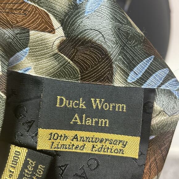 J. Garcia Limited Edition Duck Worm Alarm 100% silk tie - Picture 6 of 7